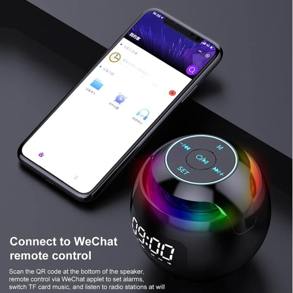 Alarmklockradio, sängklocka, väckarklockaradio, mini Bluetooth högtalare Trådlös Bluetooth högtalare med LED-display Väckarklockahögtalare