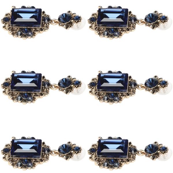 3 par øredobber diamant smaragd dingle retro legering mote øre dekorasjon smykker blå
