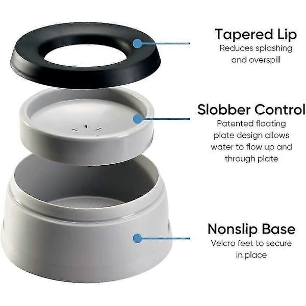 No-Spill Slobber Stopper Vandskål til Hunde - Slow Feeder Dispenser Skål til Hjem og Rejse - Prestige Pets