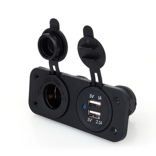 Dobbel USB Bil Auto Sigarettenner Uttak Splitter 12V Lader Strømadapter Uttak