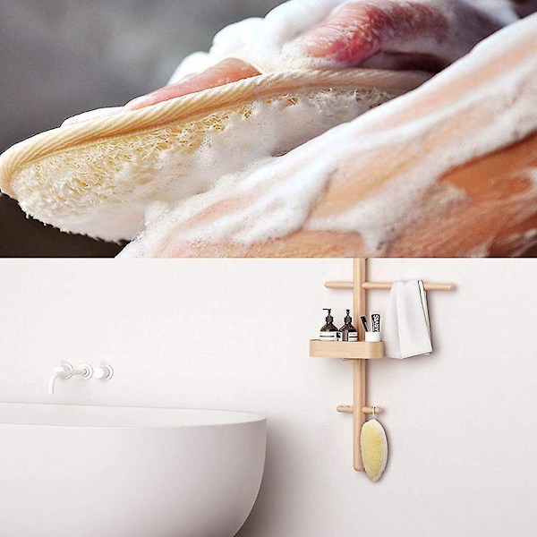 Skrubbepad i Loofah - Dyp Rens av Kropp, Ansikt & Rygg, Fjerner Oljer - 2-pakning