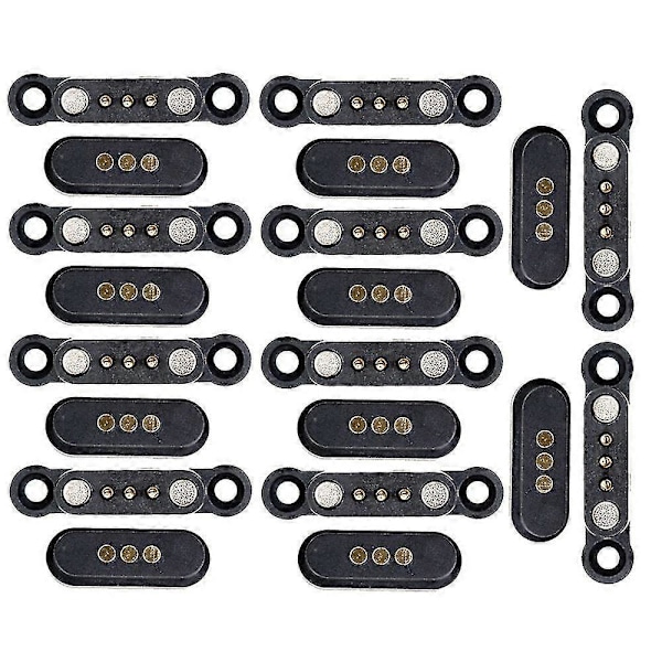 10 Par Fjäderbelastad Magnetisk Pogo Pin-kontakt 3 Positioner Magneter Delning 2,3 MM Genomgående Hål M