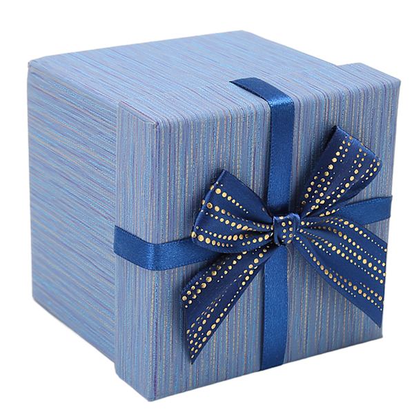 4 st presentförpackningar med lock 3,9x3,7x3,9 tum presentförpackningar för bröllop jul födelsedag alla hjärtans dag blå HM2330409