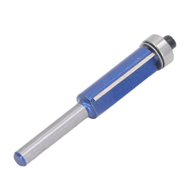 1/4in skaft top leje flush trim router bit blå sølv farve træbearbejdning trimning router bit