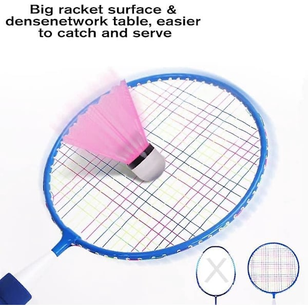 Badmintonracket för barn utomhus med rosa racketar och tennisboll