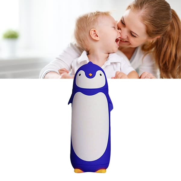 Vattenflaska Pingvindesign Värmeisolering 300ml Bärbar Vattenkopp för Utomhusbruk Blå