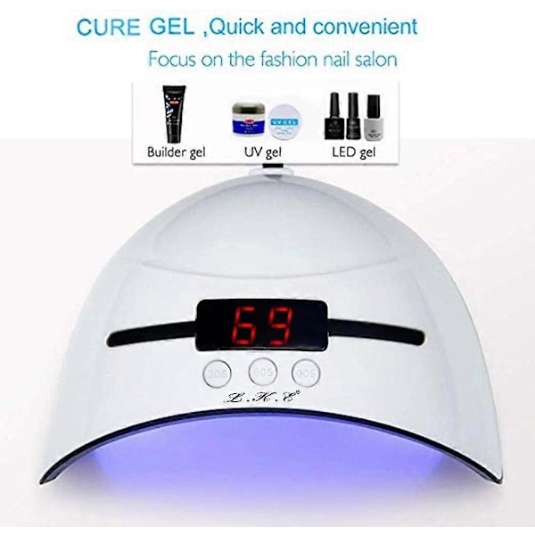 LED UV Nagel Lampor för Gel Nagellack Nagel Torkare Härdningslampa med 3 Timers Auto Sensor LED Digital Display USB-kontakt Lätt att Bära
