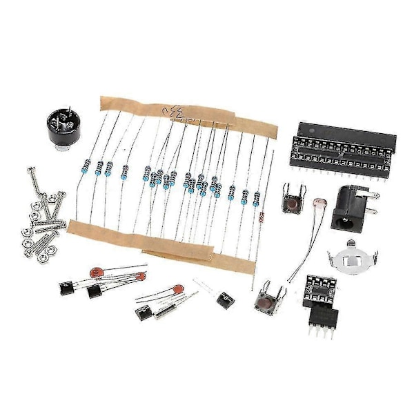 DIY Digital LED Klocka Kit 4-siffrig Ljuskontroll Temperatur Datum Tid Visning Med Transparent Fodral_SZXM