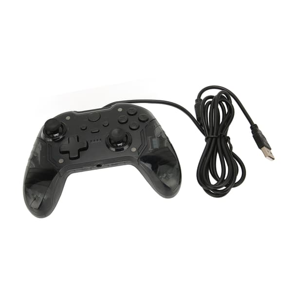 Kablet Game Controller Dobbelt Vibration RGB Gennemsigtig Skal Gamepad Joystick til Xbox PC Sort