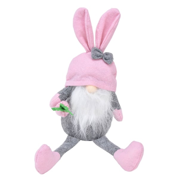 Påskehare Gnome Dukker Blød Stof Lang Ben Sød Ansigtsløs Gnome Ornament til HjemmeindretningPink Hat