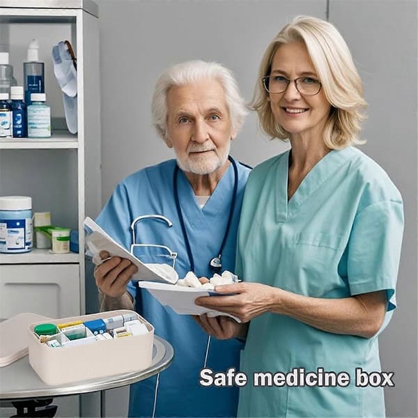 Lockable Storage Box, Lockable Medicine Box, Cell Phone Locked Jail, Personal Refrigerator Container for Home, Beige
