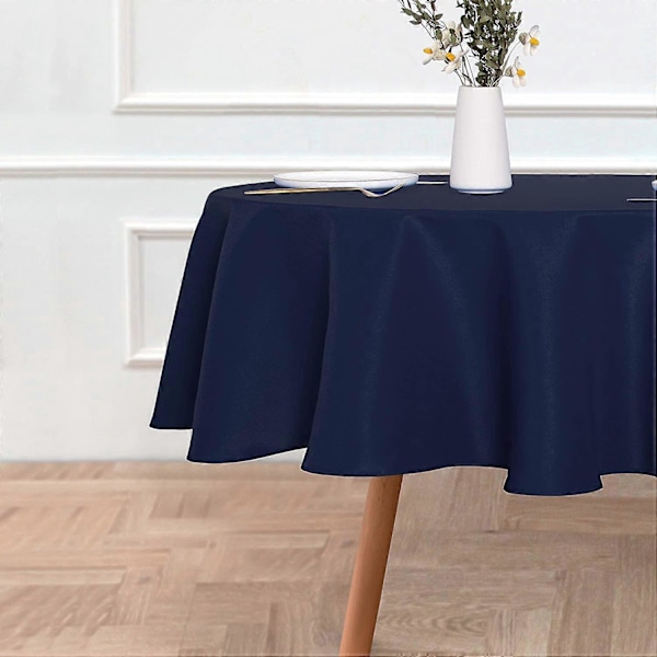 Rund Duk - 152 cm - Vattenavvisande Spilltät Tvättbar Polyester Duk Dekorativt Tygbordsöverdrag för Matbord, Bufféer