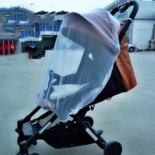 Barnvagn Bug Net Universal Mjukt Bekväm Andas Förtjockad Baby Heltäckt Bug Net Vit