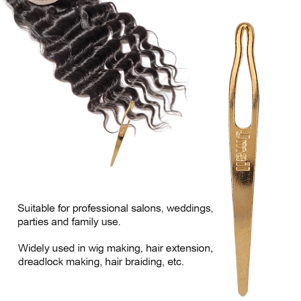 2 stk Dreadlocks Hair Extension Hæklenål Værktøj til paryk Dreadlock fletning af hår guld