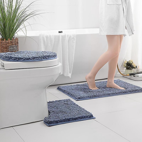 Liukumaton Contour wc-matto, imukykyinen ultrapehmeä mikrokuitukylpyhuonematto, nopeasti kuivuva, konepestävä