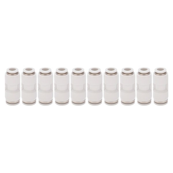 10 stk lige reducerende konnektor Quick Release pnuematisk luftslangereduktion Rørfittings WhitePG6-4