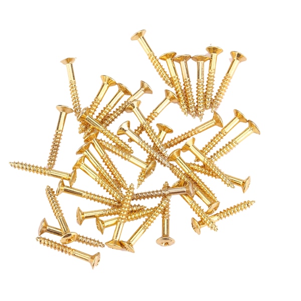 40 st Guitar Humbucker Pickup Screws Set Kit Ring Surround Monteringsskruvar (Gyllene)