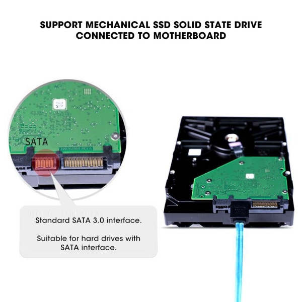 Konverterkabel Mekanisk SSD Solid State Drive til bundkort 6 x SATA3.0 Sort 1-MeterSort