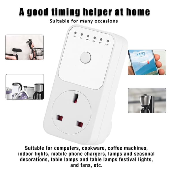 Elektronisk nedtællingsstik, tænd/sluk-timer, 100-240V (BS)