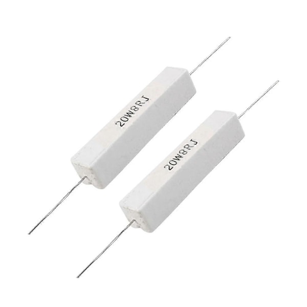 2 st Trådlindad Keramisk Cementmotstånd 8 Ohm 20W 5%