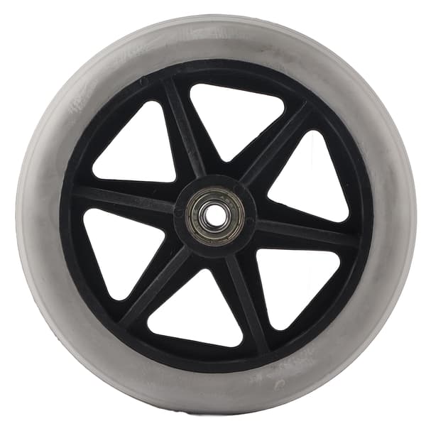 6 tum 5 Håls Solid Hjul PU Rullstols Rollator Hjulnav Ersättning 608ZZ Metallager
