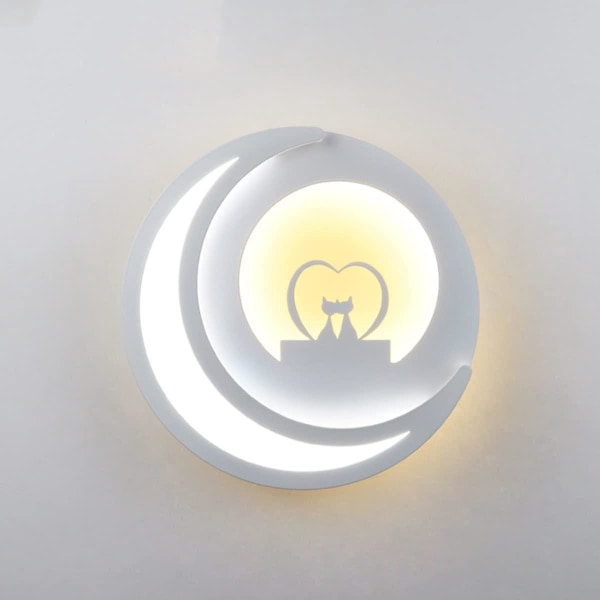 Innendørs Vegglampe, 14W LED Vegglampe, Hvit Vegglampe AC220V, RA≥80, Design Vegglampe Kald Hvit 6000K+Varm Hvit 3000K
