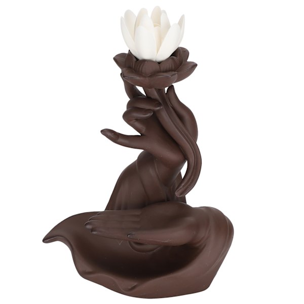 Bergamot Lotus Heart Rökelsebrännare Innovativ Backflow Hem Användning Keramisk Dekoration