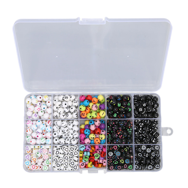 Barn Bokstavperler Sett Akryl Alfabet Antall Perler for Armbånd Halskjeder DIY dekorasjonsgave