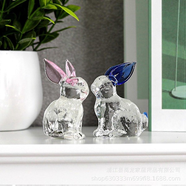Påsk Kristall Kanin Figurer, Vår Påsk Kanin Staty, Glas Djur Ornament Bordsdekoration Heminredning