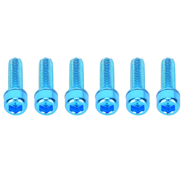 6 stk M5x25mm titanlegering sykkelflaskebrakett Oppbevaringsstativ Bolt Sykkeltilbehør (blå)