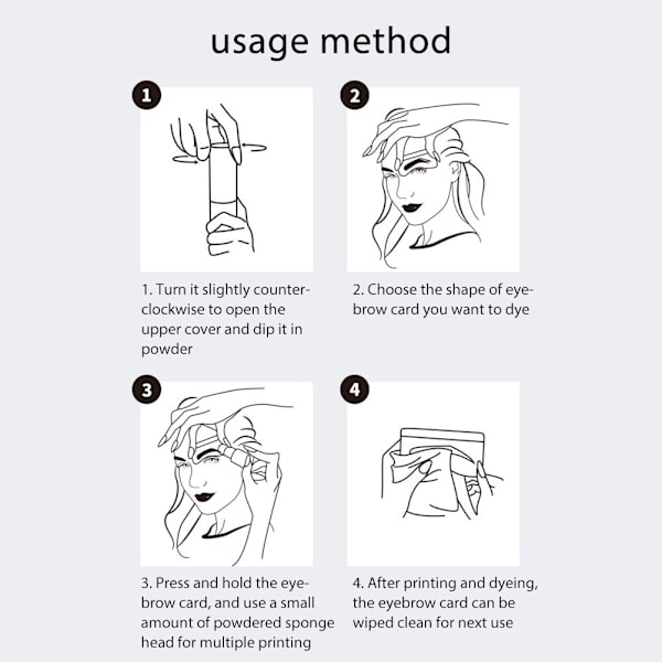 Ögonbrynsstämpel Brow Stamp Shaping Kit Vattentätt och svettsäker hållbart Sminkverktyg för ögonbrynsstämpel
