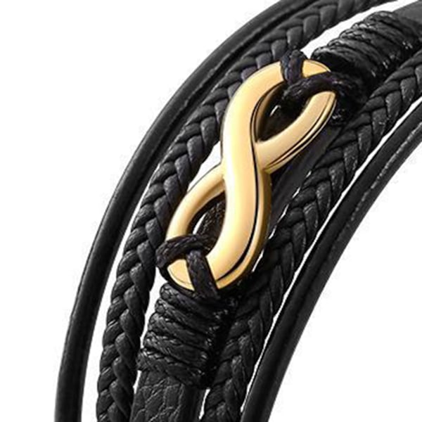 Flerskiktad PU-armband i rostfritt stål med magnetiskt spänne, enkelt och modernt armbandssmycke i guld