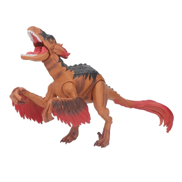 Realistisk dinosaurleke med brøleeffekt, pedagogisk Pyroraptor-actionfigur i plast for gutter og barn, type 1
