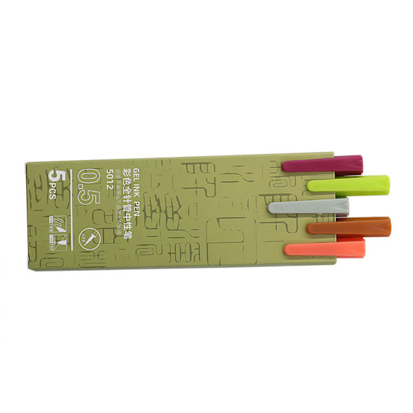5 stk. gelpenne Morandi farvesystem ABS frostet krop udskiftelig refill marker pen til studerende 5012