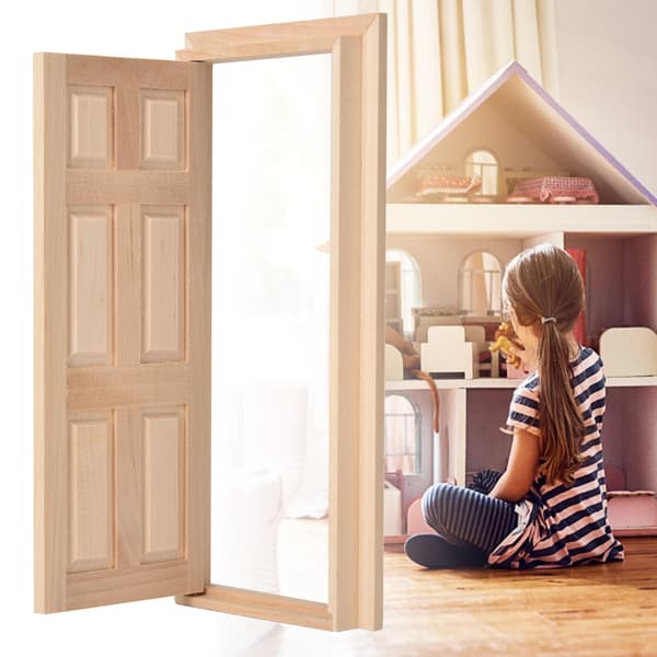1:12 Dukkehus Mini Trædør til Dukker DIY Dukkehus Møbler Tilbehør