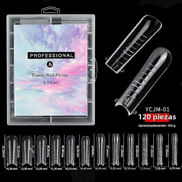 120 st/set Nagelsystem Snabbväxande Gel Duplicator Former Täckt Över Nagel Förlängning Klar Plast1