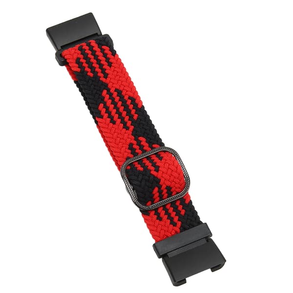 Elastisk urrem til Redmi Watch 2 Justerbart legeringsstik Vævet nylon sportsurrem Rød Sort