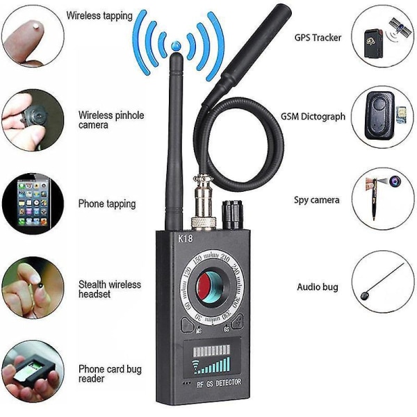 RF Signal Detector Bug Anti-Spy Camera GSM Audio GPS Scanner
