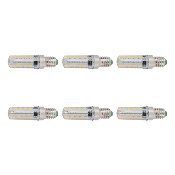 6 kpl 72 LED -lamppu Pieni E14 -lamppu 5W 220V Silikoni Kattolamppu Pöytälamppu Lamppu Makuuhuoneeseen Lämmin Valo