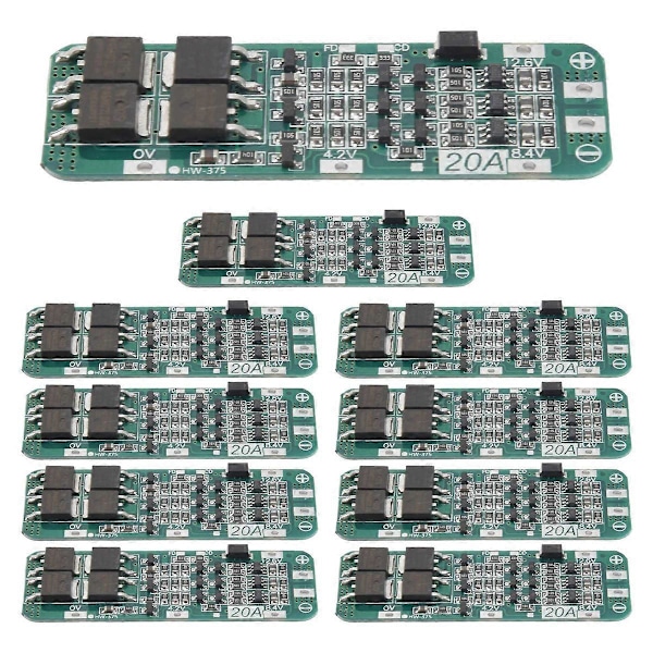 10 kpl 3S 20A BMS 18650 Li-Ion litiumakku laturimoduuli