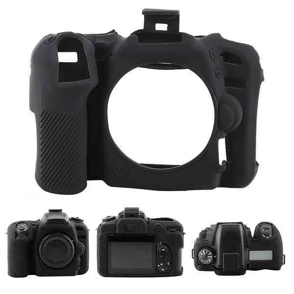 Til Nikon D7500 Kamerahus Cover Blød Silikone Beskyttende Sort