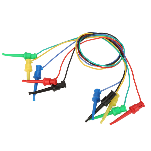 5 stk Fargerikt multimeter Elektrisk test Dobbel SMD IC Silikon Bly Test Clip Krok