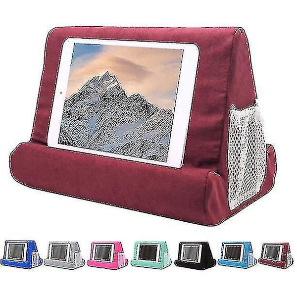 Multi-vinkel Tablet Stativ - Myk Pude Fanget Holder for iPad, Telefon og Mer Vin