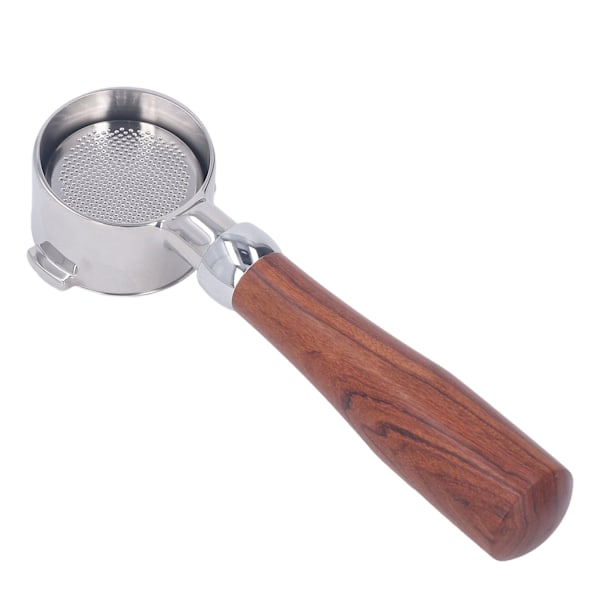 51mm Bundløs Portafilter i Rustfrit Stål med 2 Ører Bundløs Filterholder Portafilter med Træhåndtag til Kaffemaskine Style 2
