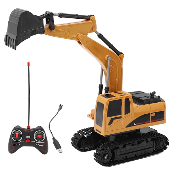 1/24 Grävmaskinsmodell Hög simulering RC Grävmaskinleksak med 2,4 GHz sändare för dekoration Prydnader Samlarobjekt Gåvor