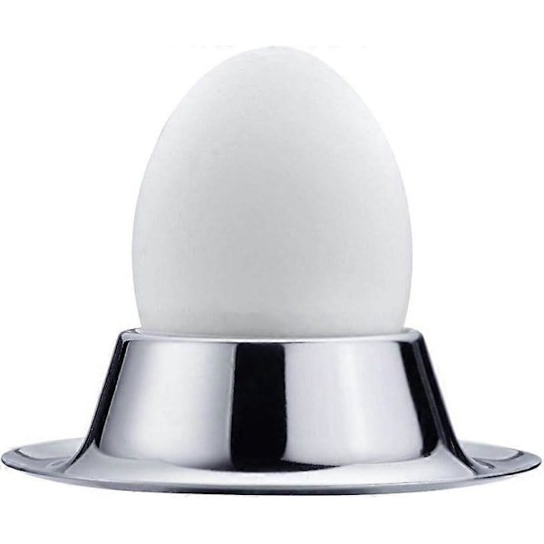 Eggkopp i rustfritt stål, eggstativ, sett med 6, polert, stablebar