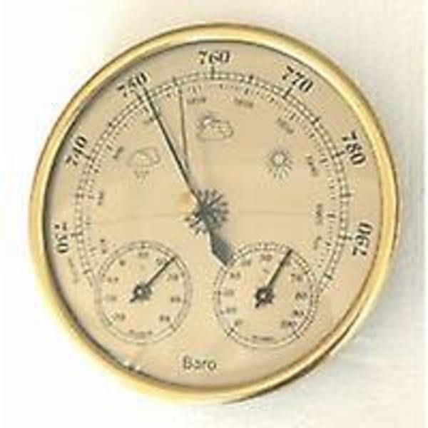 Analog vægvejrstation - barometer, hygrometer, termometer (1 stk.)