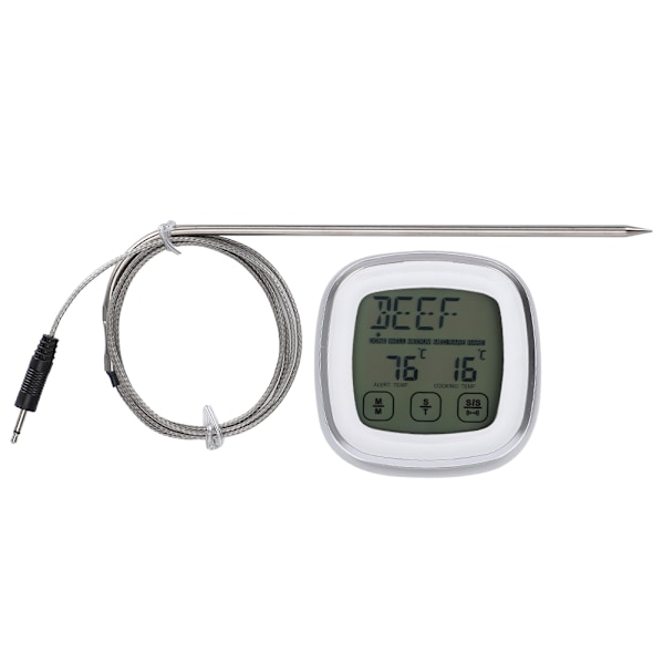 Trådlös mattermometer Elektronisk digital pekskärm med timerlarm för sockerkokning Grillning