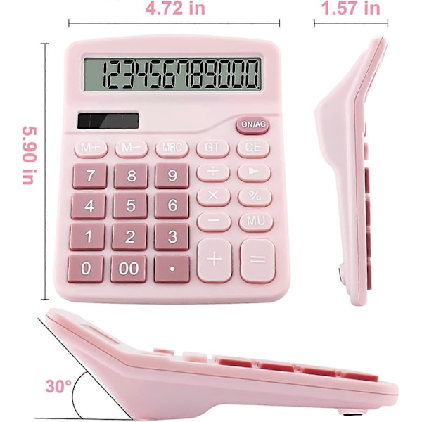 Kontorregnemaskine 12 cifre (Pink)