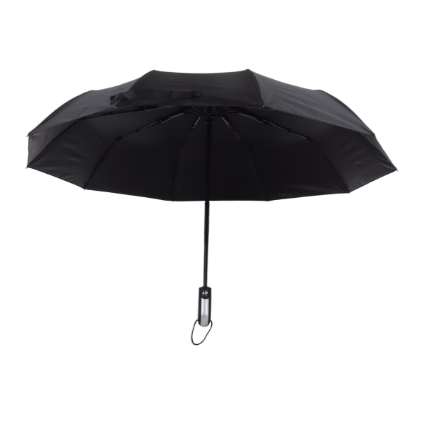 Automatisk paraply vindtät bekväm grepp bärbar hopfällbar paraply för regn och sol svart